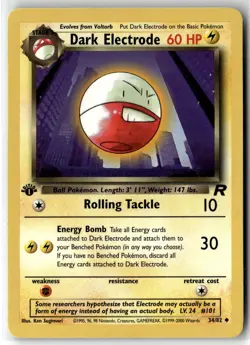 Dark Electrode ⭐ 34/82 1st Edition Uncommon Team Rocket 2000 Pokemon LP - Image 1