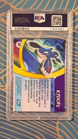 2004 Topps Pokemon Advanced Challenge Kyogre #37 Foil PSA 8 - Image 2