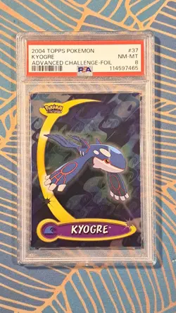 2004 Topps Pokemon Advanced Challenge Kyogre #37 Foil PSA 8 - Image 3