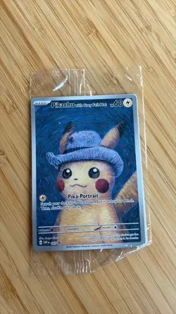 Pokemon TCG Van Gogh Pikachu Grey Felt Hat 2023 Sealed - Image 1
