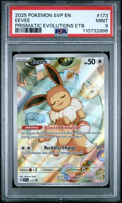 2025 POKEMON SVP EN-SV BLACK STAR PROMO #173 EEVEE PSA 9 - Image 1