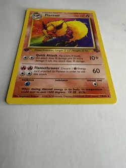 Pokemon TCG Flareon 1st Edition Non-Holo Jungle (1999) 19/64 WOTC Condition MP - Image 4