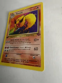 Pokemon TCG Flareon 1st Edition Non-Holo Jungle (1999) 19/64 WOTC Condition MP - Image 5