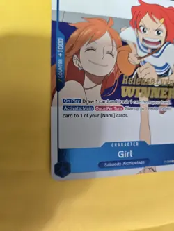 One Piece TCG Promo Card P-096 Girl (NAMI heroines) English WINNER - Image 3