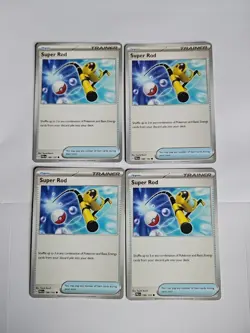 Pokemon Cards Super Rod Trainer 4 Card Playset 188/193 Paldea Evolved Mint - Image 1