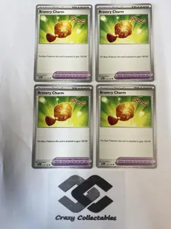 Pokemon Cards Bravery Charm 173/193 4X Card Playset Paldea Evolved Card - Image 1