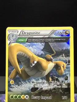 Pokemon Card Dragonite 52/108 Roaring Skies Reverse Holo Rare Played - Image 2