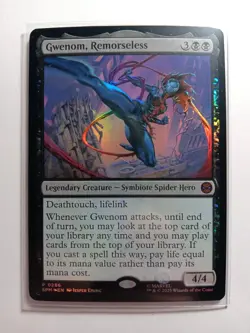 Magic the Gathering Gwenom Remorseless Promo P 0286 Foil MTG Card Marvel's SPM - Image 5