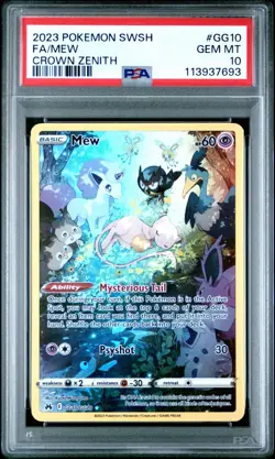 PSA 10 GEM MINT Mew GG10/GG70 Crown Zenith Pokemon Card - 002 - Image 1