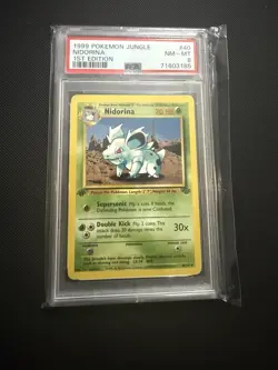 1999 POKEMON JUNGLE #40 NIDORINA PSA NM-MT 8 1ST EDITION GRADED CARD TCG - Image 1