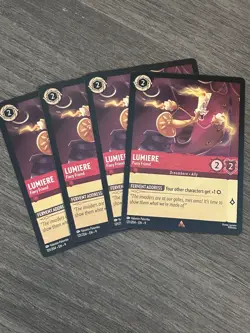 Disney Lorcana Lumiere - Fiery Friend 121/204 Fabled Rare 4 Cards - Image 1