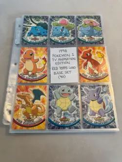 Pokemon TOPPS Series 1 - Complete RED logo set 90/90 - LP-NM - Image 1