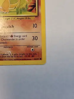 1999 Pokemon Base Set 1st Edition Charmander 46/102 (English) MP - Image 5