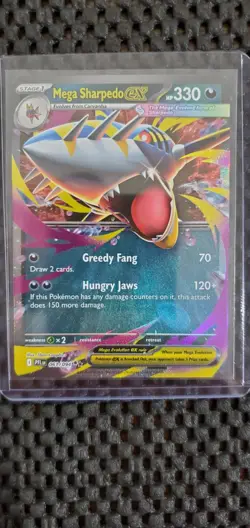 Mega Sharpedo EX 061/094 - 2025 Pokemon TCG: Phantasmal Flames - Holo - Image 1