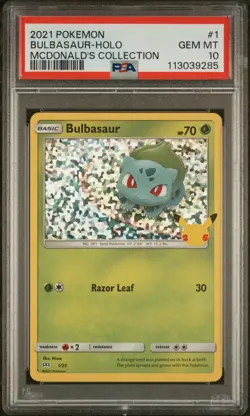 2021 POKEMON MCDONALD'S COLL #1 BULBASAUR-HOLO PSA 10 - Image 1