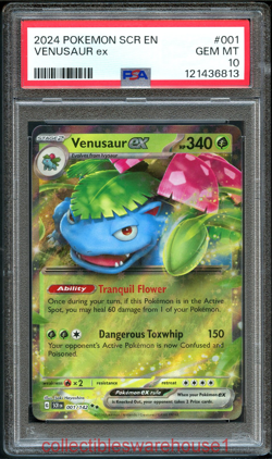 Pokemon Stellar Crown Venusaur ex 001 PSA 10 - Image 1