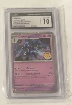 Paldean Fates Ceruledge 040/091 Pokemon Day Promo Cosmos Holo CGC 10 - Image 1