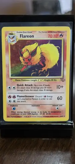 Pokemon TCG Flareon Jungle 3/64 Holo Unlimited Holo Rare - Image 1