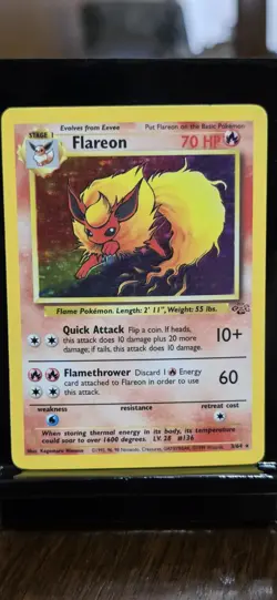 Pokemon TCG Flareon Jungle 3/64 Holo Unlimited Holo Rare - Image 2