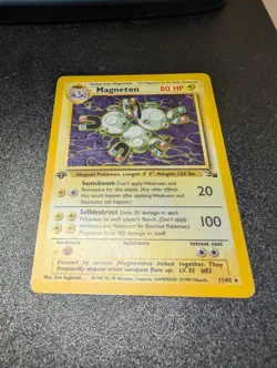 Pokemon TCG Magneton 1st Edition Holographic Fossil Set 11/62 - Image 3
