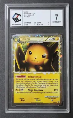 Carte Pokemon - Raichu 83/90 Prime HS Indomptable : Grade par CCC Grading note 7 - Image 1