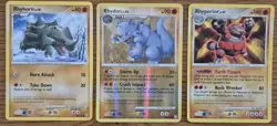 Pokemon Card Rhyhorn Rhydon Rhyperior Set Diamond & Pearl Base Set Holo Rare - Image 1