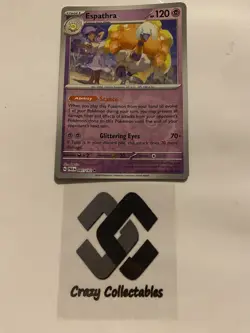Pokemon Cards Espathra 081/182 Paradox Rift Reverse Holo Mint Condition Card - Image 1