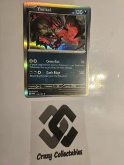 Pokemon Card Yveltal 118/182 Paradox Rift Holo Mint Condition - Image 1