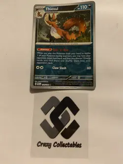 Pokemon Cards Thievul 120/182 Paradox Rift Reverse Holo Mint Condition Card - Image 1