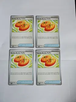 Pokemon Cards Buddy-Buddy Poffin 144/162 Trainer Temporal Forces 4 Card Playset - Image 1