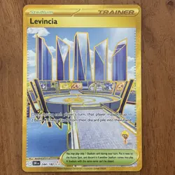 Pokemon TCG Trainer Card Levincia Stadium Gold 244/182 Destined Rivals NM Card - Image 1