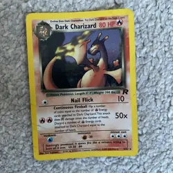 Pokemon TCG Dark Charizard 4/82 Holo Rare Card Team Rocket Swirl 🌀 - Image 2