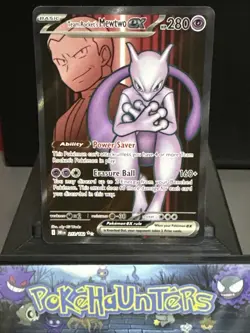 Pokemon Card Team Rocket's Mewtwo ex 213/182 Destined Rivals Holo Full Art NM - Image 1