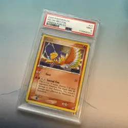 2005 POKEMON EX UNSEEN FORCES #27 HO-OH-REVERSE FOIL PSA 9 - Image 1