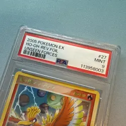 2005 POKEMON EX UNSEEN FORCES #27 HO-OH-REVERSE FOIL PSA 9 - Image 2