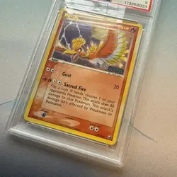2005 POKEMON EX UNSEEN FORCES #27 HO-OH-REVERSE FOIL PSA 9 - Image 3