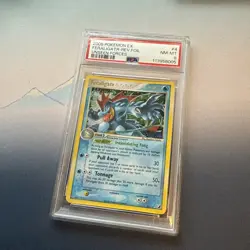 2005 POKEMON EX UNSEEN FORCES #4 FERALIGATR-REVERSE FOIL holo PSA 8 - Image 1