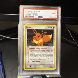 Pokemon Eevee EX Unseen Forces Reverse Holo Rare 2005 55/115 PSA Mint 9 - Image 1