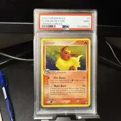 2005 POKEMON EX UNSEEN FORCES #5 FLAREON-REVERSE FOIL PSA 9 - Image 1
