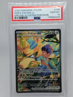 2025 POKEMON JTG EN-JOURNEY TOGETHER #186 HOP'S ZACIAN EX PSA 10 - Image 1