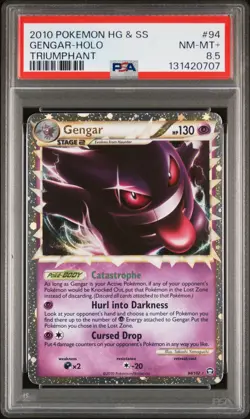 2010 POKEMON HEARTGOLD & SOULSILVER TRIUMPHANT #94 GENGAR-HOLO PSA 8.5 - Image 1