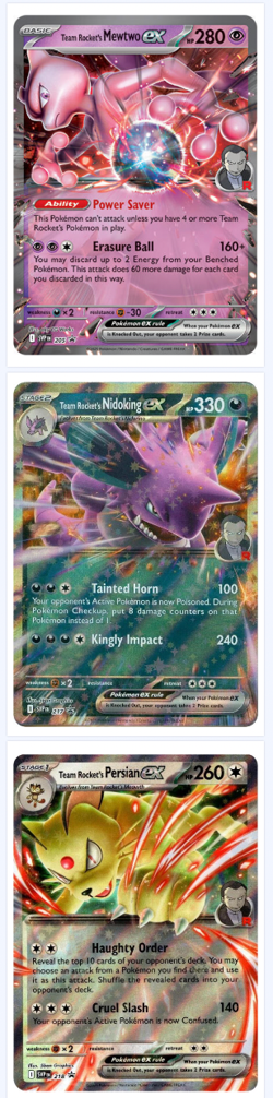 SVP 216 217 218 Team Rocket ex Promo Set: Mewtwo Nidoking Persian Pokemon TCG NM - Image 1