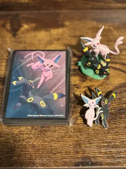 Umbreon & Espeon - Pokemon Prismatic Premium Collection Sleeves, Figure, and Pin - Image 1