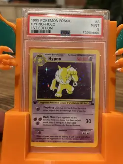 1999 Pokemon TCG WOTC Hypno 1st Edition Fossil Holo Rare Card 8/62 PSA 9 Mint - Image 1