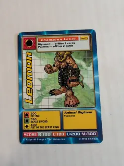 Digimon 1999 Leomon Bo-03 - Trading Card Game Champion Bandai CCG - Image 1