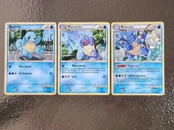 Pokemon TCG 3 Card Set Blastoise Cracked Ice Holo Bleed Wartortle Squirtle NM - Image 1