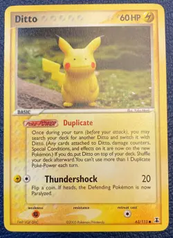 Ditto 63/113 Pikachu - EX Delta Species (2005) Vintage Pokemon Card - NM - Image 1