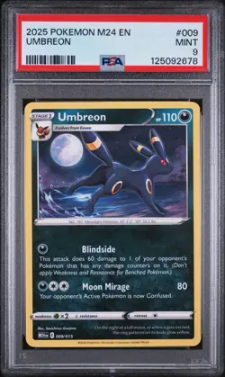 2025 POKEMON M24 EN-MCDONALD'S COLLECTION #009 UMBREON PSA 9 Mint Card - Image 1