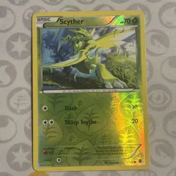 2012 Pokemon SCYTHER Boundaries Crossed REVERSE HOLO Black & White Card 7/149 MP - Image 1