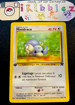 French Minidraco Dratini 26/102 VLP 1st Edition Vintage Team Rocket Pokemon Card - Image 1